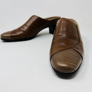 Munro American Shoes Mule Fall Transitional Leather Tan - 7
